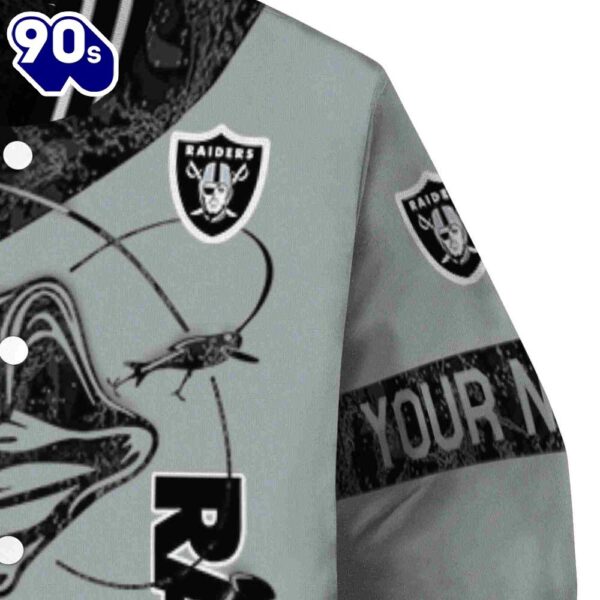 Personalized Las Vegas Raiders Fishing Rod Silver Jacket