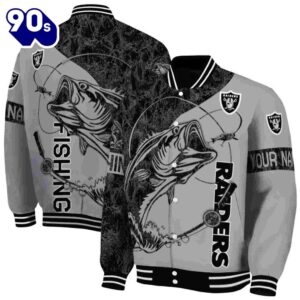 Personalized Las Vegas Raiders Fishing Rod Silver Jacket