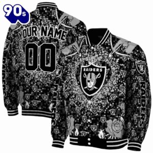 Personalized Las Vegas Raiders Heart Explosion Black Jacket