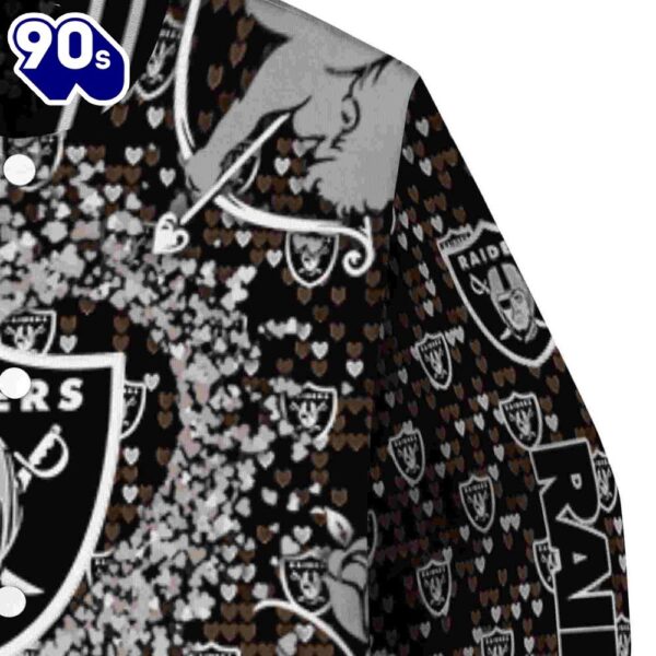 Personalized Las Vegas Raiders Heart Explosion Black Jacket