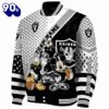 Personalized Las Vegas Raiders Mickey Donald Goofy Black White Jacket