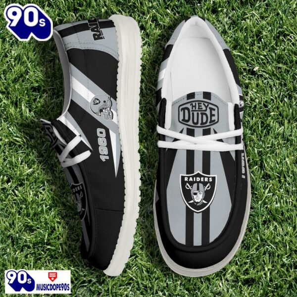 Personalized Las Vegas Raiders NFL Team White Canvas Loafer Shoes