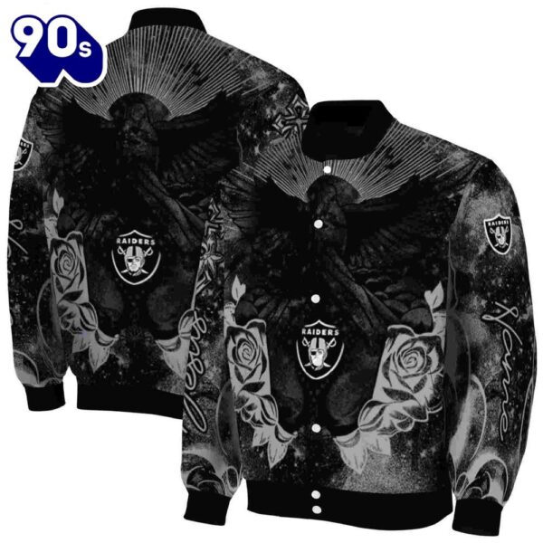 Personalized Las Vegas Raiders Praying Hands Black Jacket