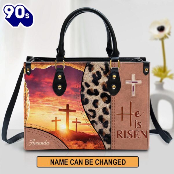 Personalized Leather Bag For Women – He Is Risen Leather Bag Leather Bag , Christian Bags  Gift For Women Christmas