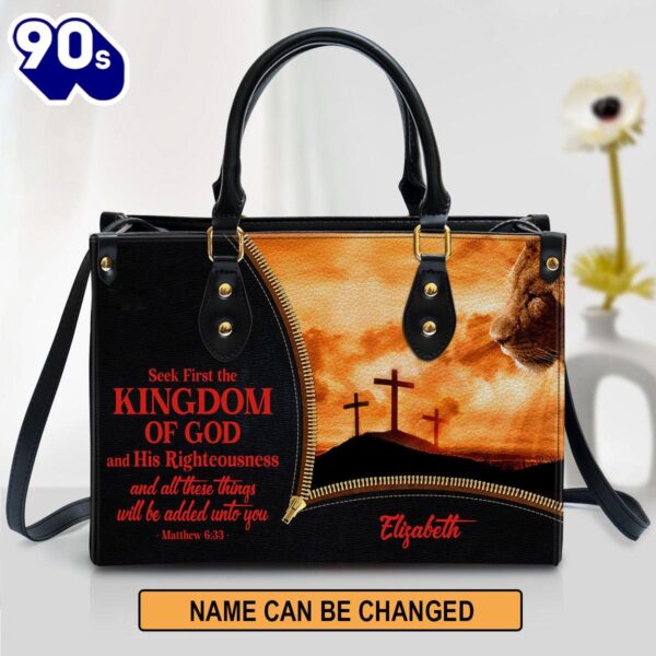 Personalized Leather Bag For Women – Seek First The Kingdom Of God And His Righteousness Leather Bag Leather Bag , Christian Bags  Gift For Women Christmas