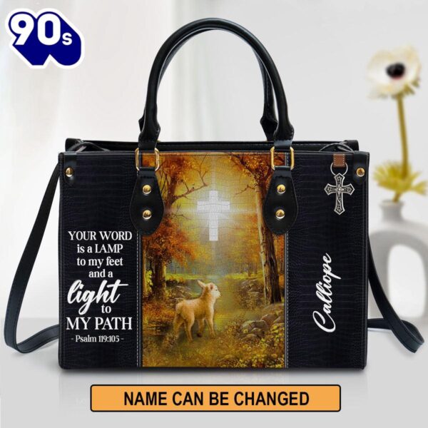 Personalized Leather Bag For Women – Your Word Is A Lamp To My Feet And A Light To My Path Leather Bag Leather Bag , Christian Bags  Gift For Women Christmas