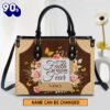 Personalized Let Your Faith Be Bigger Than Your Fear Leather Bag , Christian Bags  Gift For Women Christmas