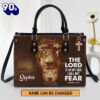 Personalized Lion Leather Bag The Lord Is On My Side , Christian Bags  Gift For Women Christmas