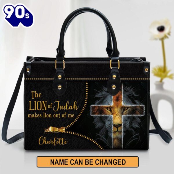 Personalized Lion The Lion Of Judah Makes Lion Out Of Me Leather Bag , Christian Bags  Gift For Women Christmas