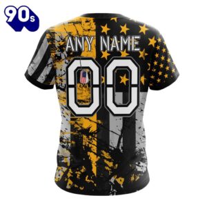 Personalized Los Angeles Chargers Classic Grunge American Flag Vetaran 3D Shirt Unisex