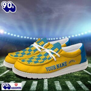 Personalized Los Angeles Chargers NFL 32 Teams HeyDude Canvas Loafer Shoes