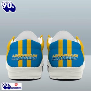 Personalized Los Angeles Chargers NFL Team White Canvas Loafer Shoes