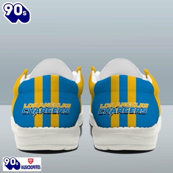 Personalized Los Angeles Chargers NFL Team White Canvas Loafer Shoes