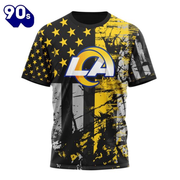 Personalized Los Angeles Rams Classic Grunge American Flag Vetaran 3D Shirt Unisex