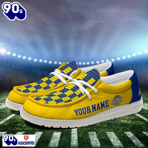 Personalized Los Angeles Rams NFL 32 Teams HeyDude Canvas Loafer Shoes