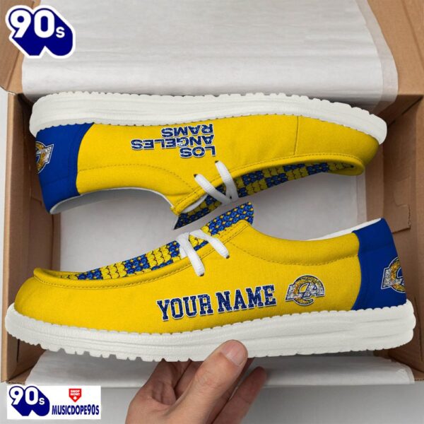 Personalized Los Angeles Rams NFL 32 Teams HeyDude Canvas Loafer Shoes