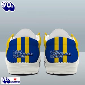 Personalized Los Angeles Rams NFL Team White Canvas Loafer Shoes