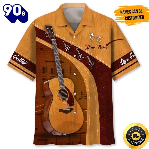 Personalized Love Guitar Custom Hawaiian Shirt