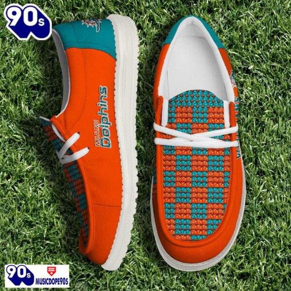 Personalized Miami Dolphins NFL 32 Teams HeyDude Canvas Loafer Shoes