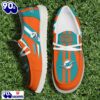 Personalized Miami Dolphins NFL Team White Canvas Loafer Shoes