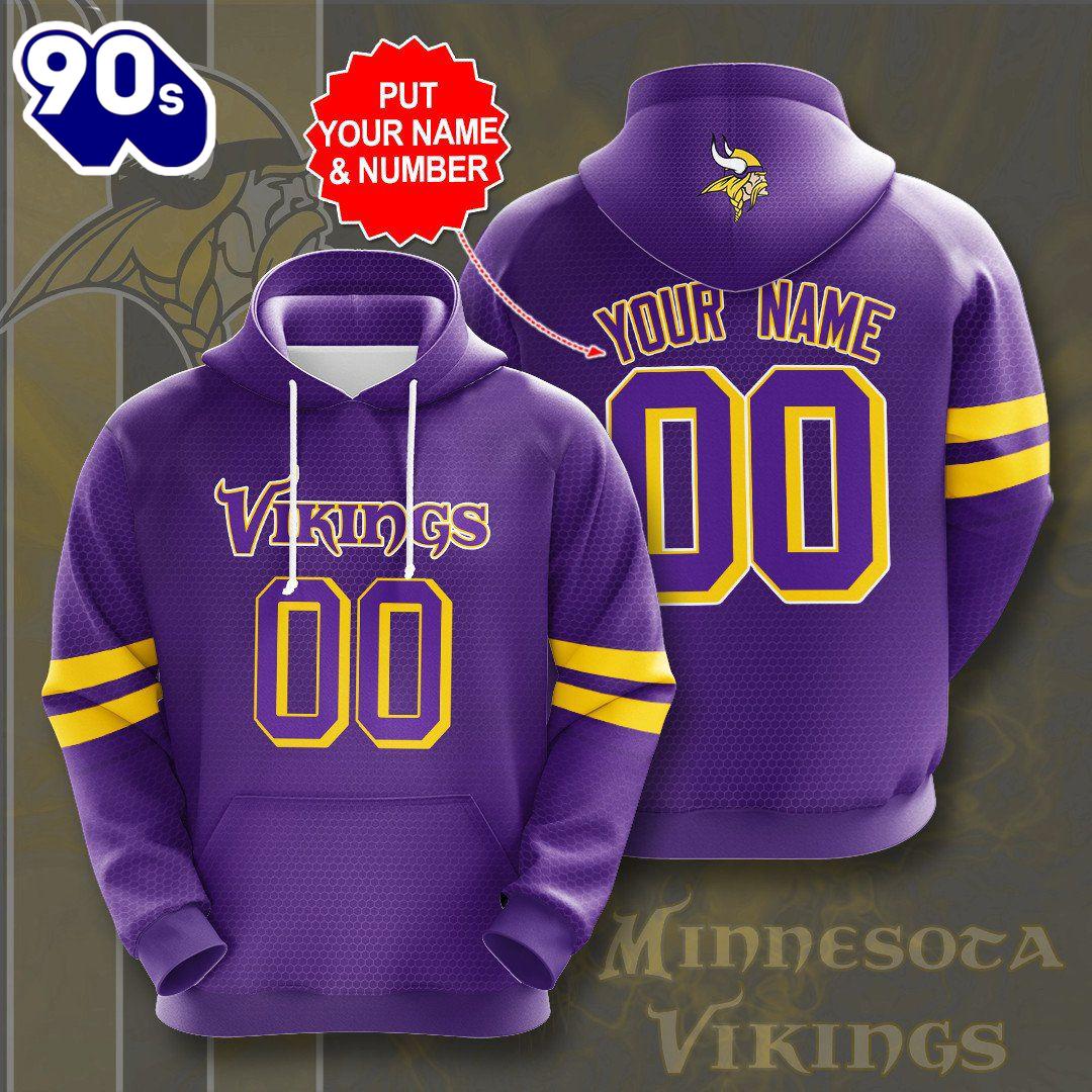 Personalized Minnesota Vikings 3D Hoodie Personalized Minnesota Vikings 3D Hoodie
