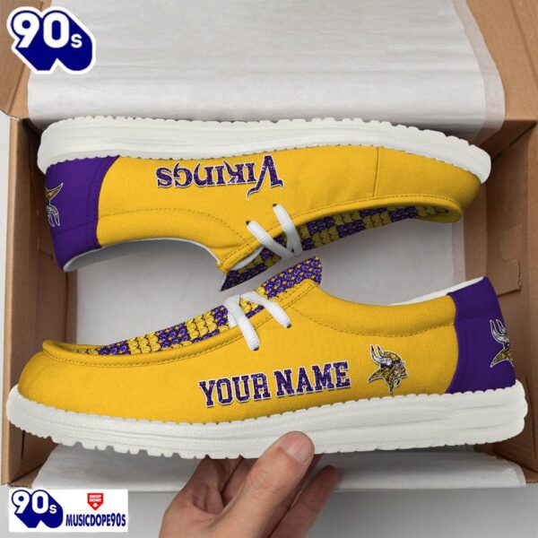 Personalized Minnesota Vikings NFL 32 Teams HeyDude Canvas Loafer Shoes