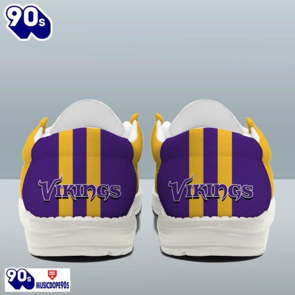 Personalized Minnesota Vikings NFL Team White Canvas Loafer Shoes