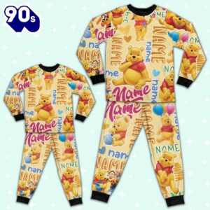 Personalized Name Classic Winnie the Pooh Pajamas Set - Movie Cartoon Holiday Pajamas