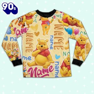 Personalized Name Classic Winnie the Pooh Pajamas Set - Movie Cartoon Holiday Pajamas