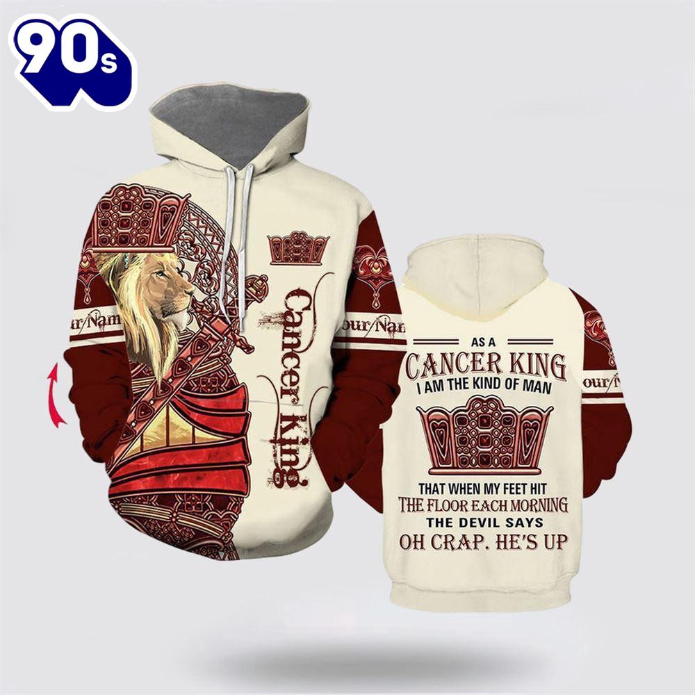 Personalized Name Lion Cancer King All Over Print Hoodie Personalized Name Lion Cancer King All Over Print Hoodie