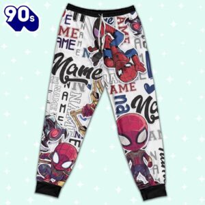 Personalized Name Peter Parker Spider Man Friends Comic Pajamas - Movie Cartoon Holiday Pajamas