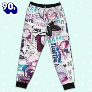 Personalized Name Spider Gwen and His Amazing Friends Comic Pajamas - Movie Cartoon Holiday Pajamas