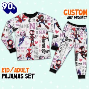 Personalized Name Spidey and His Amazing Friends Pajamas - Movie Cartoon Holiday Pajamas