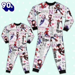 Personalized Name Spidey and His Amazing Friends Pajamas - Movie Cartoon Holiday Pajamas