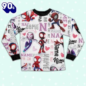 Personalized Name Spidey and His Amazing Friends Pajamas - Movie Cartoon Holiday Pajamas