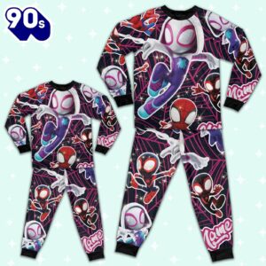 Personalized Name the Amazing Spider and Friends Pajamas Set - Movie Cartoon Holiday Pajamas