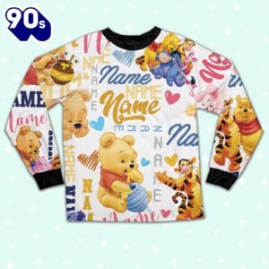 Personalized Name the Pooh Pajamas Set - Movie Cartoon Holiday Pajamas