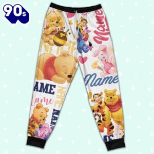 Personalized Name the Pooh Pajamas Set - Movie Cartoon Holiday Pajamas