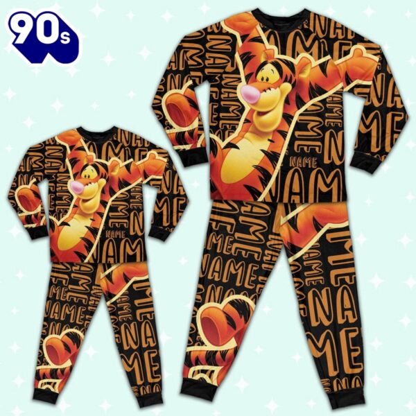 Personalized Name the Tiger Pajamas Set – Movie Cartoon Holiday Pajamas