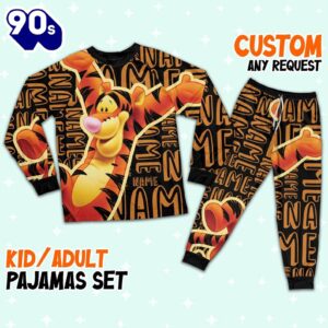 Personalized Name the Tiger Pajamas Set - Movie Cartoon Holiday Pajamas