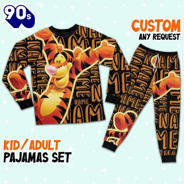 Personalized Name the Tiger Pajamas Set – Movie Cartoon Holiday Pajamas