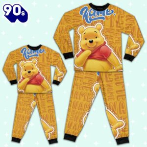 Personalized Name Winnie the Pooh Pajamas Set - Movie Cartoon Holiday Pajamas