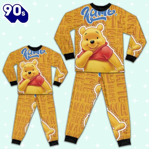 Personalized Name Winnie the Pooh Pajamas Set – Movie Cartoon Holiday Pajamas