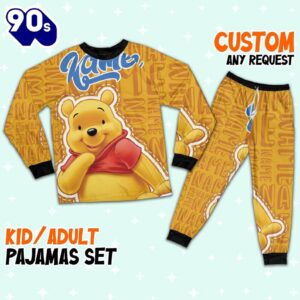 Personalized Name Winnie the Pooh Pajamas Set - Movie Cartoon Holiday Pajamas