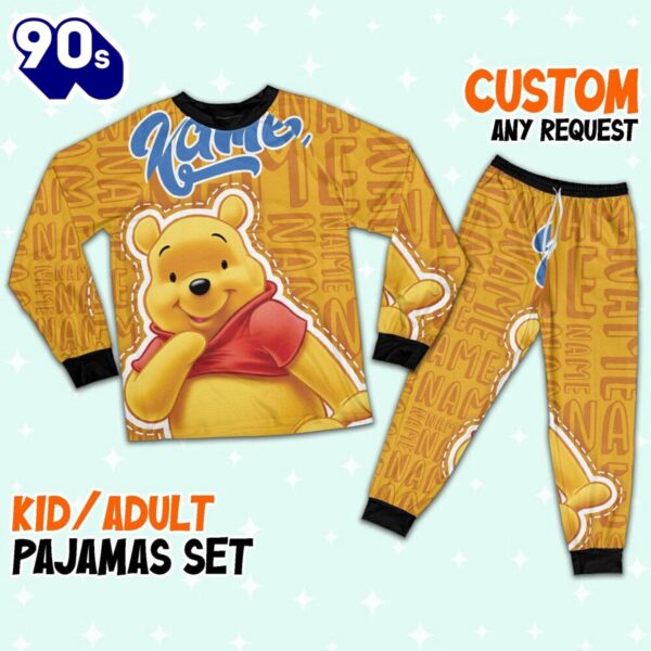 Personalized Name Winnie the Pooh Pajamas Set – Movie Cartoon Holiday Pajamas