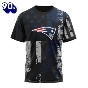 Personalized New England Patriots Classic Grunge American Flag Vetaran 3D Shirt Unisex