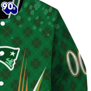 Personalized New England Patriots Shamrock Pattern Green Jacket