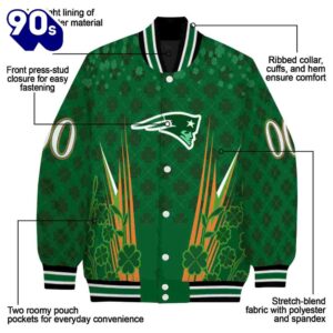 Personalized New England Patriots Shamrock Pattern Green Jacket