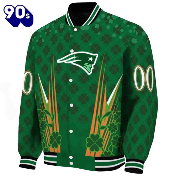 Personalized New England Patriots Shamrock Pattern Green Jacket