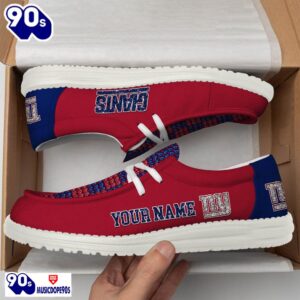 Personalized New York Giants NFL 32 Teams HeyDude Canvas Loafer Shoes